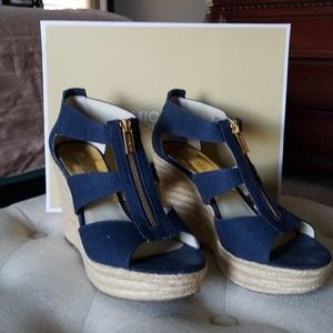 Navy Michael Kors Damita Wedgd
